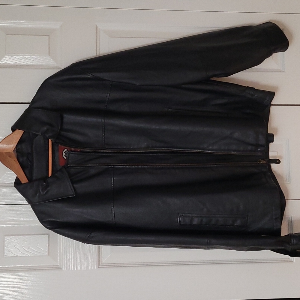Marc Mattis Black leather jacket. Large